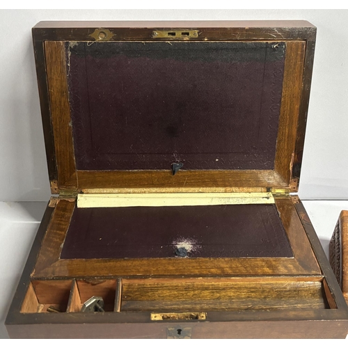 126 - Three boxes including an antique writing slope (3)