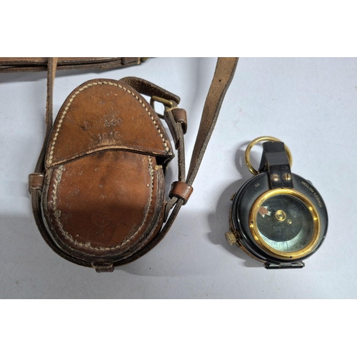 145 - WWI 1916 officers compass by T Cooke and sons in original case and strap