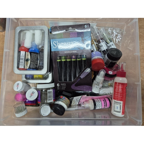 200 - Tub full of unused, full, paints, pens, glitter etc (Qty)