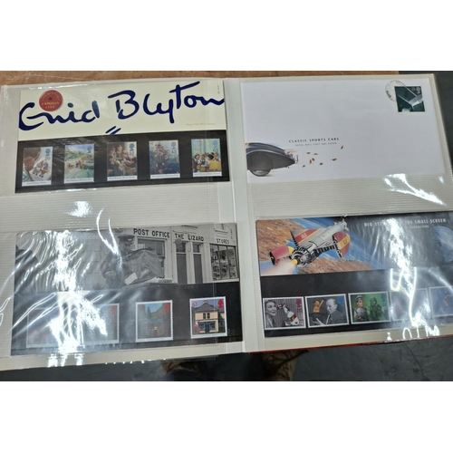 253 - Three albums containing mainly 1990s stamp packs and related FDCs, approx 80 stamp packs (Qty)