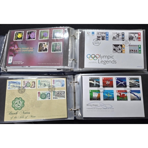 255 - Seven albums of Isle of Man first day covers, 1970s -early 2000s, not complete but large quantity