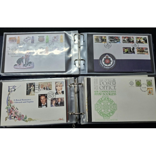 255 - Seven albums of Isle of Man first day covers, 1970s -early 2000s, not complete but large quantity