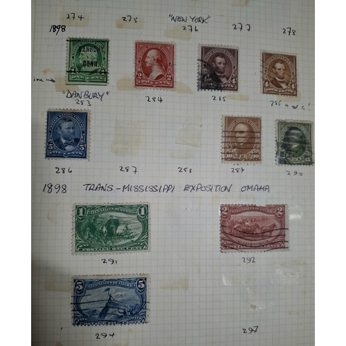 263 - Old green album containing USA 1861 to 1948 including 2 1861 Franklin 1cents (different shades) used... 