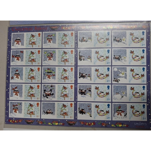 277 - Two GB QEII Christmas smiler sheets both with 10 first and 10 second class stamps (2)