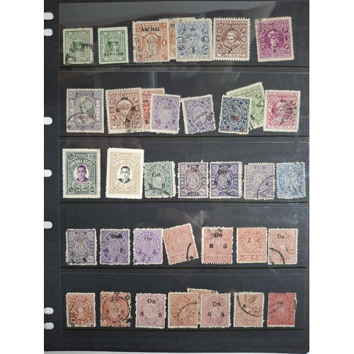 290 - Two double-sided hagner sheets containing 19th and early 20thC Indian states, mainly used, Cochin, O... 