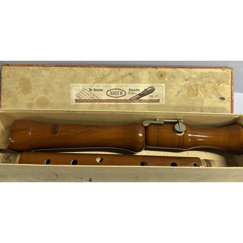 306 - Boxed Adler Recorder with another