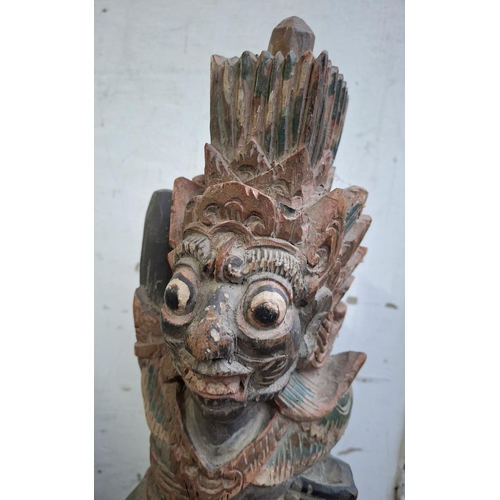 331 - Superbly wood carved & painted, south East Asian  large mythical figure,

Approx 47cm tall