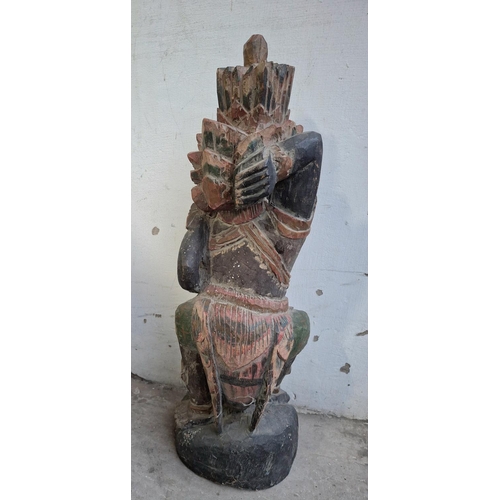 331 - Superbly wood carved & painted, south East Asian  large mythical figure,

Approx 47cm tall