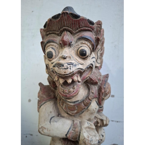 332 - Fine quality wood carved & painted, south East Asian  large mythical figure,

Approx 49cm tall