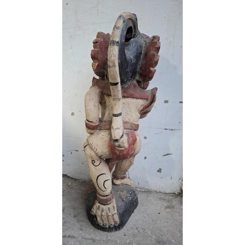 332 - Fine quality wood carved & painted, south East Asian  large mythical figure,

Approx 49cm tall