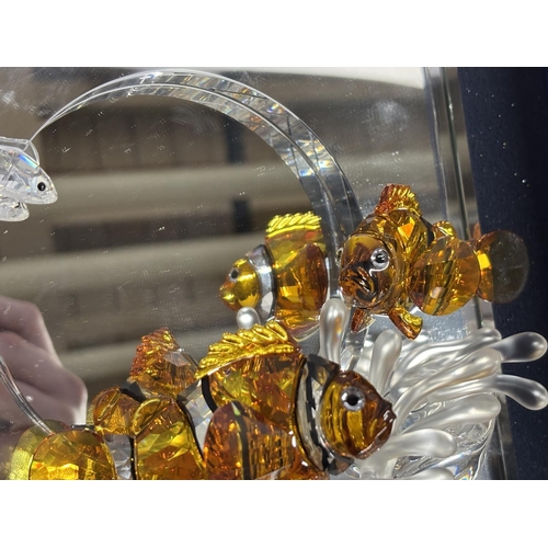 380 - Boxed Swarovski Mirror with fish in the style of a clown fish