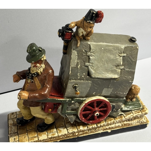 397 - Vintage Dutch ceramic Old man pulling cart by Von Dem Balck?