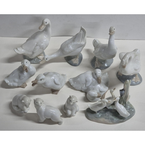 434 - Eleven NAO geese and Polar Bear figurines (11)