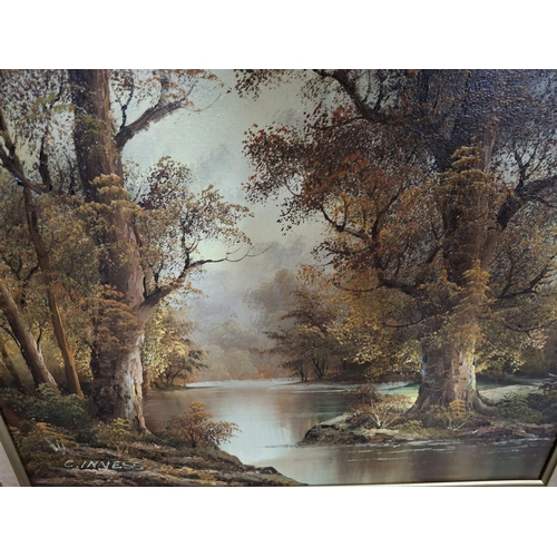 338 - C Innes oil on canvas in country pond in fine quality gilt frame,

The oil measures 51 x 61cm