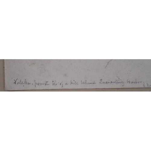 302 - Three rare c1851 Malta pencil landscapes, all inscribed and dated and indistinctly signed (3)