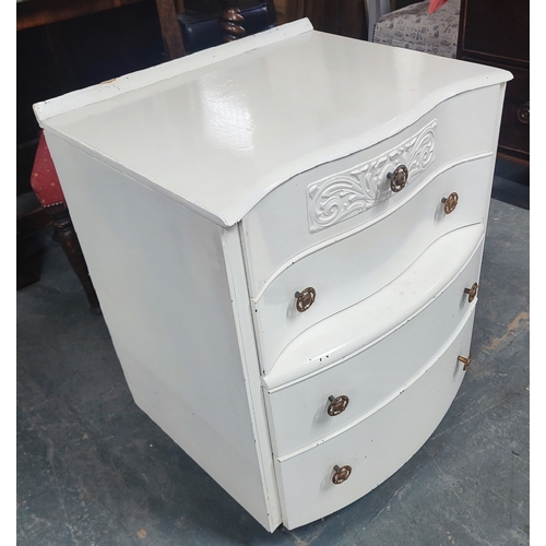 455 - Vintage white chest of four drawers