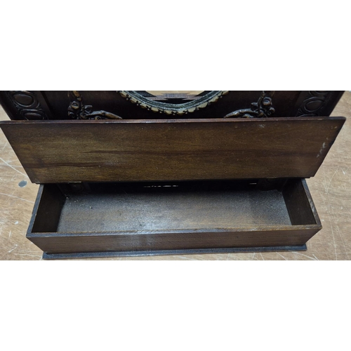 476 - Ornate wooden table-top vanity mirror