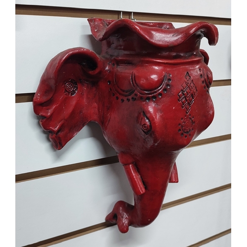 297 - A wall-hanging pottery elephant