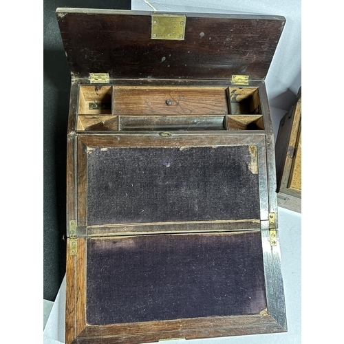 88 - Antique writing box together with 2 other old boxes (3)