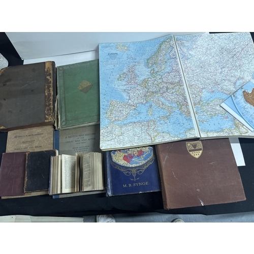 238 - Collection of old travel related books etc including Atlas of the World (Qty)