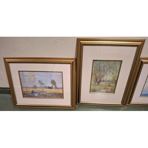 496 - Two pairs of well framed prints, all after Claude Monet (4)