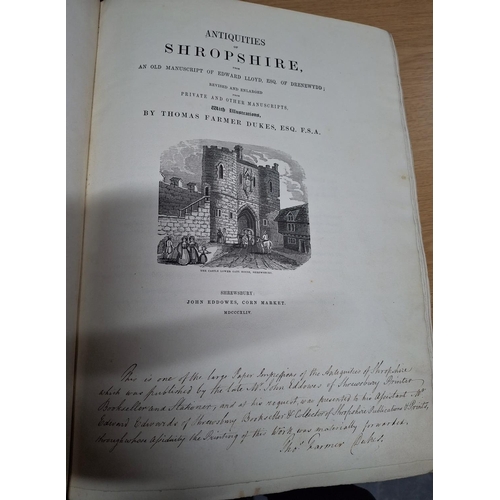 500 - ANTIQUITIES OF SHROPSHIRE From an old Manuscript of Edward Lloyd, Esq. of Drenewydd, Revised and Enl... 