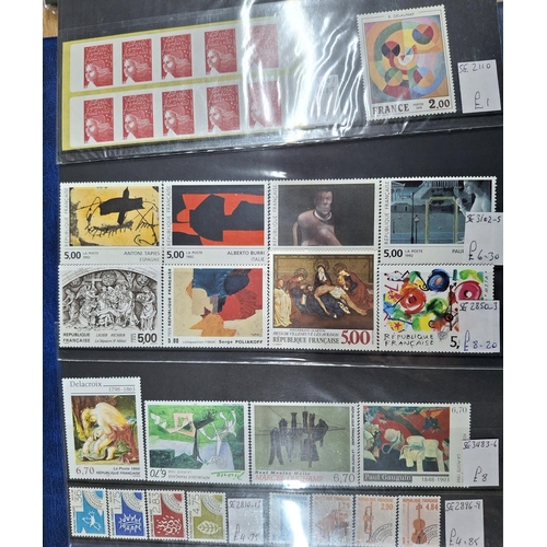 222 - Large quantity of dealer cards all containing France mint 20thC stamps and mini-sheets, good values ... 