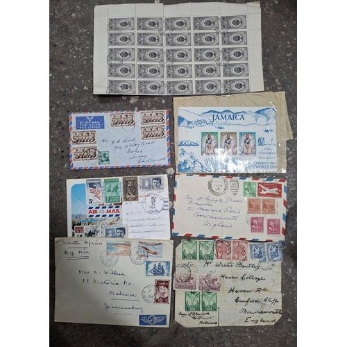 240 - Box full of mainly unexamined used world stamps and used envelopes including many older examples (Qt... 