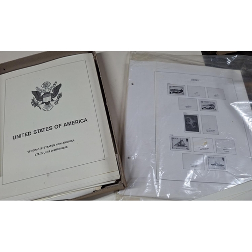 241 - Box containing USA used sets and part sets on specially printed dealers pages together with a large ... 