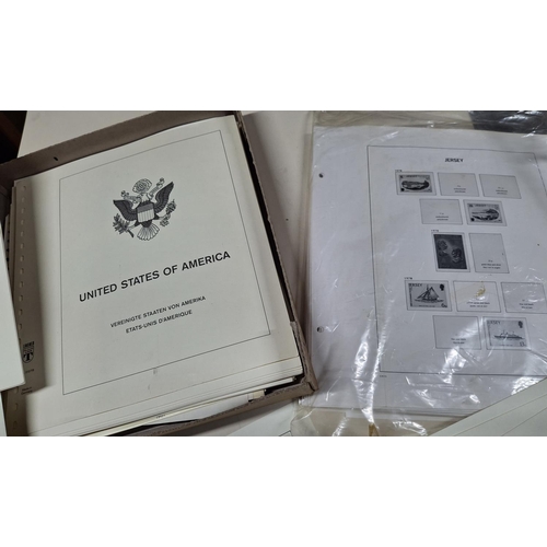 241 - Box containing USA used sets and part sets on specially printed dealers pages together with a large ... 