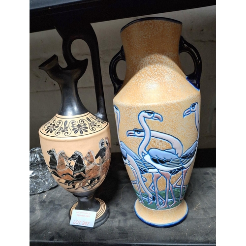 247 - Two fine quality Grecian style vase & jug (2)