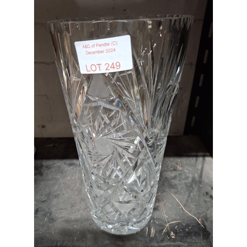 249 - Large, fine quality cut-glass vase, believed to be by the Edinburgh Crystal Glass Co