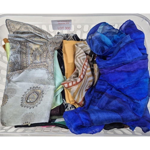 300 - Box of lady's silk scarfs (Qty)