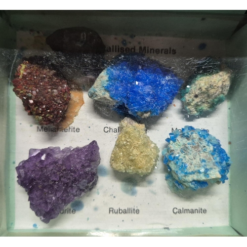 348 - Box containing raw gemstones and pebbles and shells (Qty)