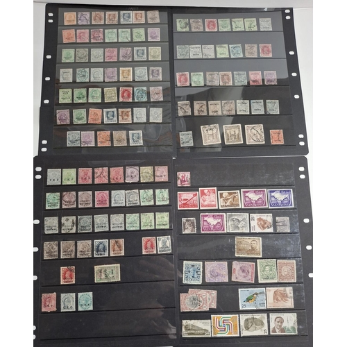 375 - Four double-sided hagner sheets containing 19th and early 20thC Indian states, mainly used, Gwalior ... 