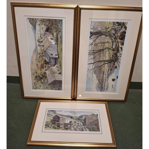 423 - Three large Graham Carver, signed limited edition Cumbrian landscapes (3)