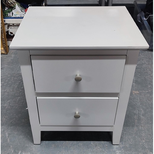 438 - Modern grey two-drawer bedside