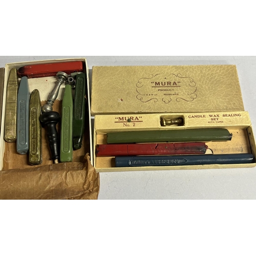 126 - Two boxed sealing wax and stamps including Mura (Qty)