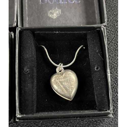 54 - 3 925 Silver necklaces and pendant including Love Heart