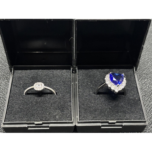 63 - 2 Silver 925 boxed rings