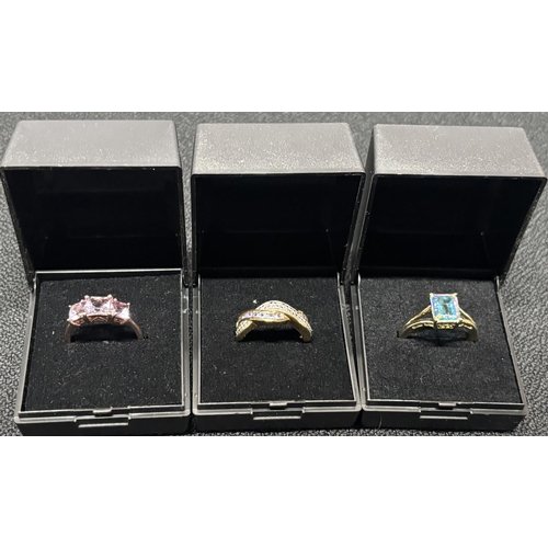 65 - 3 Boxed Rings 2 Silver 925 Rings