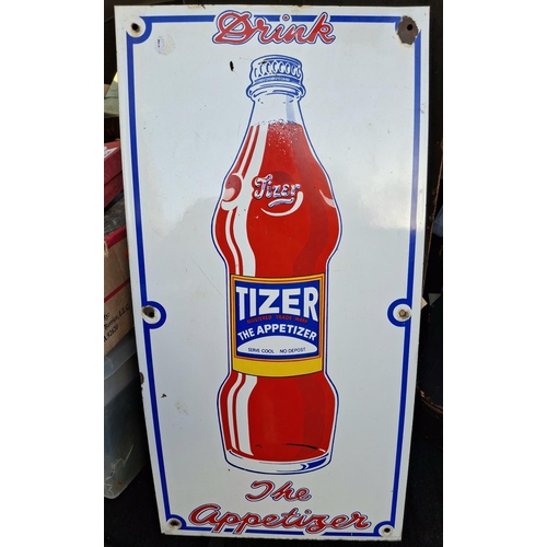 113 - An enamel TIZER advertising sign,

61 x 31cm