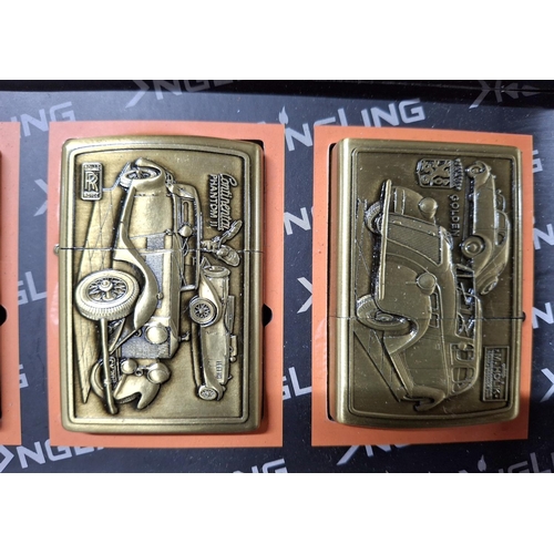 116 - Boxed set of four NGLING lighters with a vintage car theme