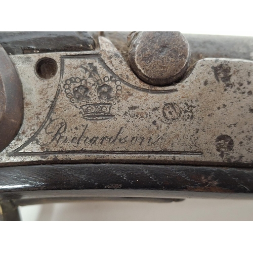 121 - Georgian flintlock pistol inscribed 