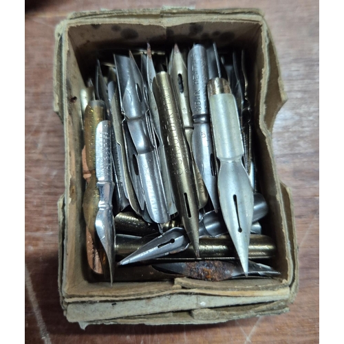 162 - Collection of pens including fountain pens together with a small box full of pen nibs (Qty)