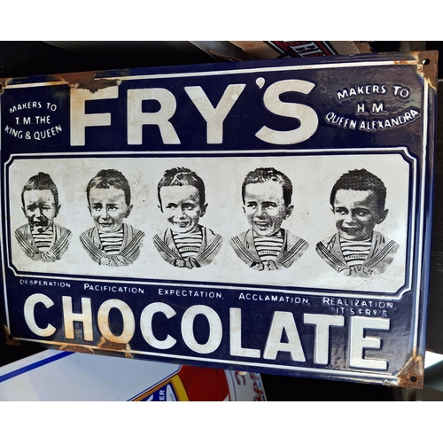 165 - AN ENAMEL FRY'S CHOCOLATE SIGN,

30 x 46 cm