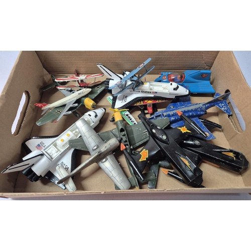 204 - Quantity of played with die cast model planes, mainly Dinky, including the Dinky 