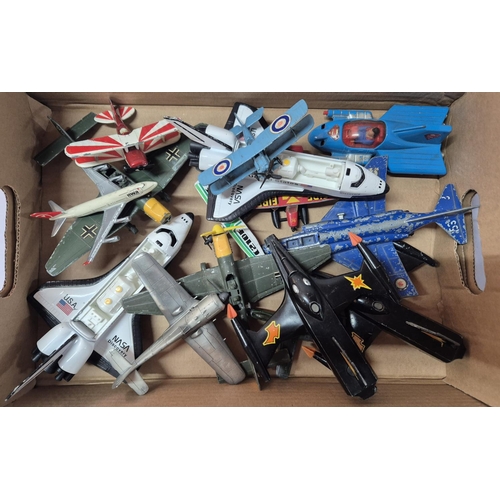 204 - Quantity of played with die cast model planes, mainly Dinky, including the Dinky 