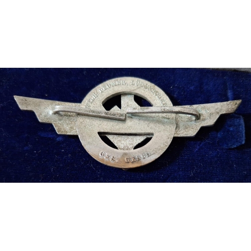 215 - Rare WWII Luftwaffe pilot Herman Goring DLV cap insignia enamel badge by Deumer, Lüdenscheid and Ges... 