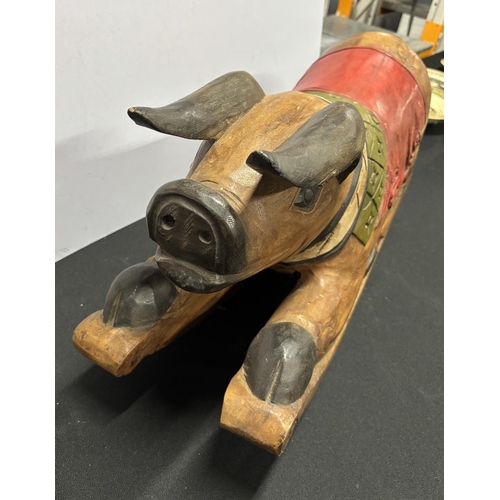 232 - Large Rocking Wooden Pig